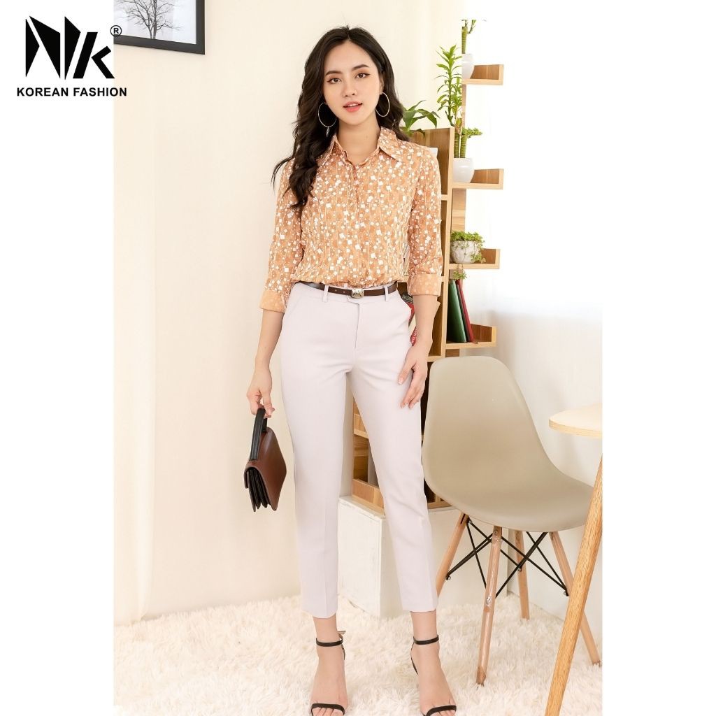 Quần Tây Nữ Công Sở NK Fashion Dáng Baggy Cạp Cao, Chất Liệu Texsi Nhập Hàn Mềm Mịn, Chống Nhăn Xù NKQU2001003
