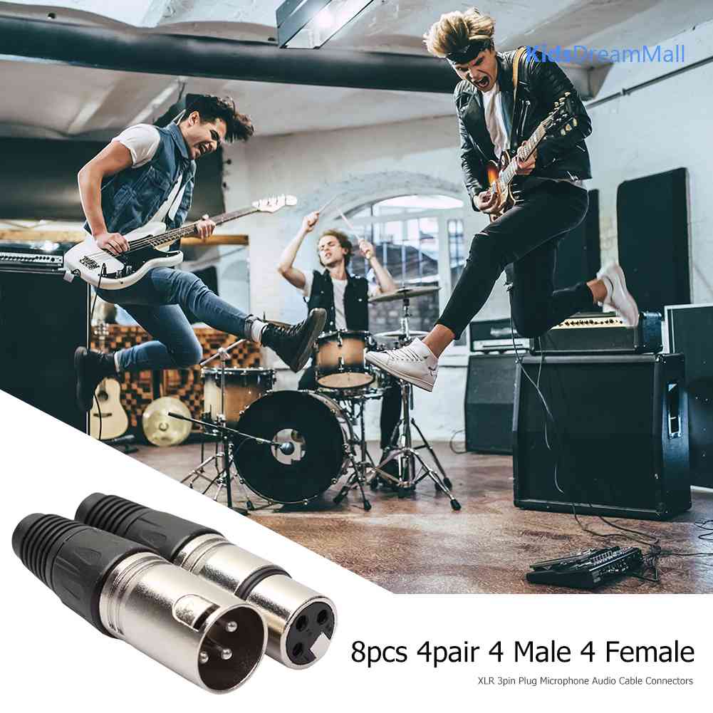 Set 8 Dây Cáp Nối Âm Thanh 4 Male 4 Female XLR 3Pin