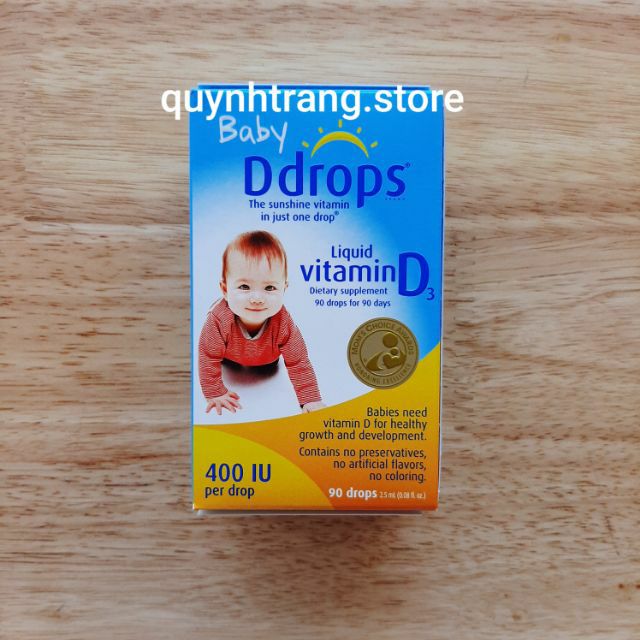 Baby Ddrops Vitamin D3 cho bé 90 giọt Mỹ