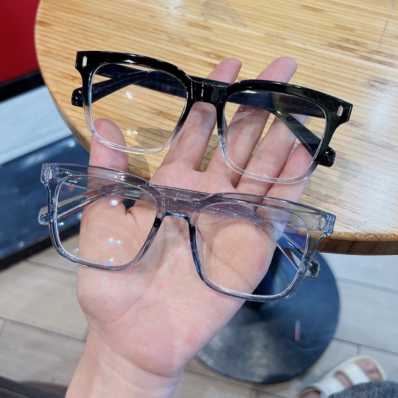 Kính giả cận, Gọng kính vuông ombre nam nữ mẫu mới 5301 chống ánh sáng xanh, UV400 Jolie eyewear