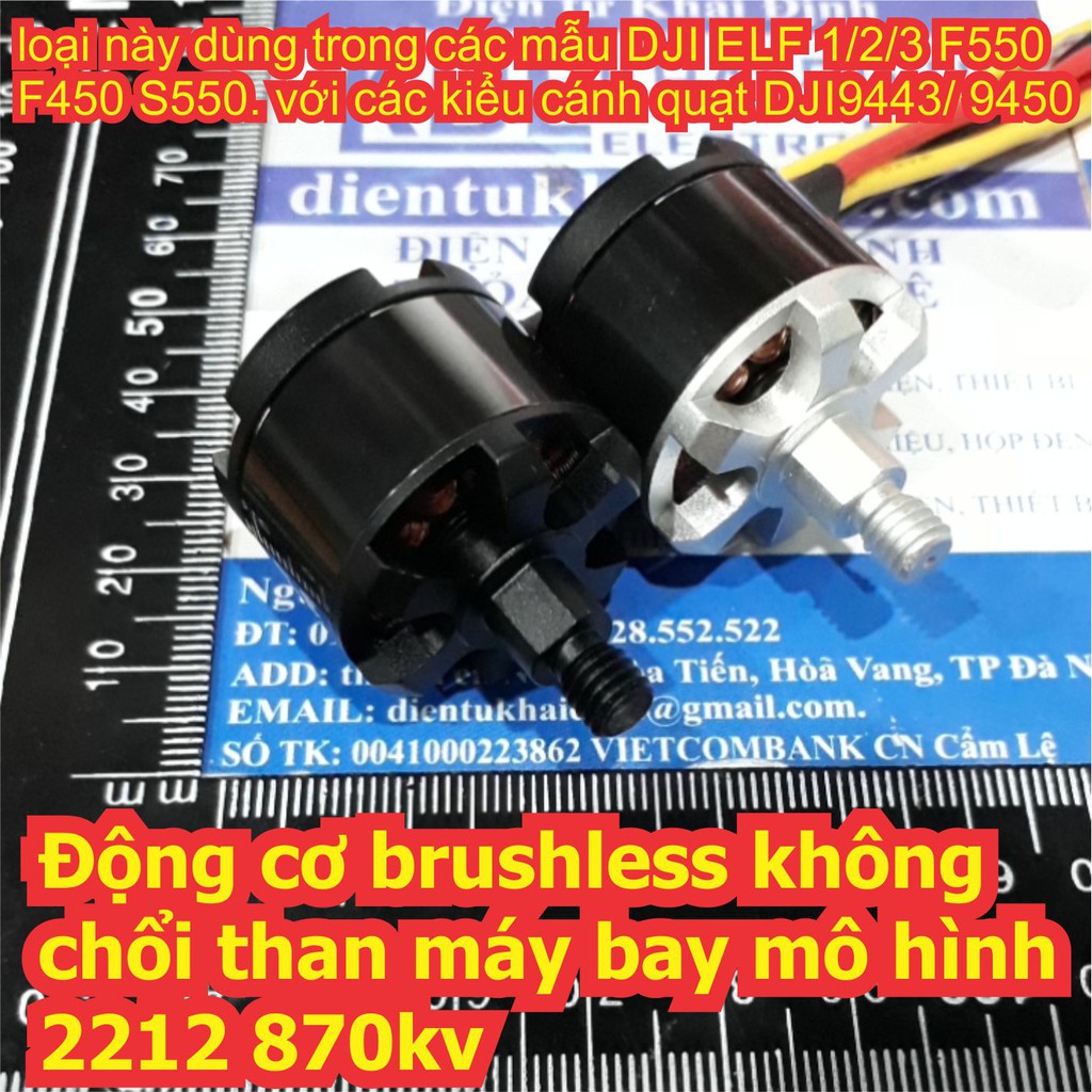 Động cơ brushless không chổi than máy bay mô hình 2212 870kv, thuận / nghịch kde6691