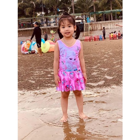 BỘ ĐỒ BƠI LIỀN THÂN HÌNH ELSA DỄ THƯƠNG CHO BÉ - TỪ 10-18KG