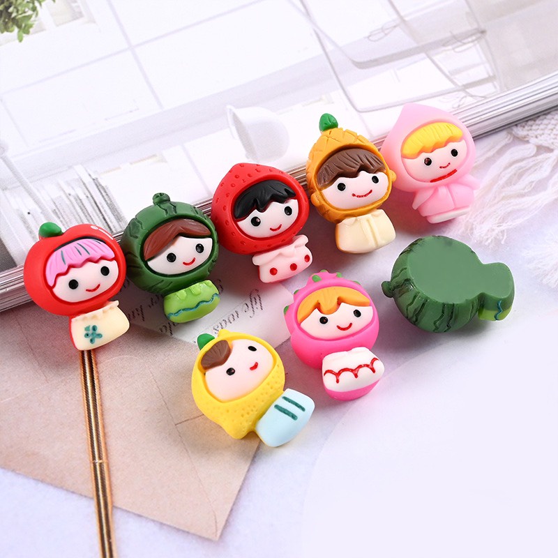 Charm (C402) slime/ Dụng Cụ Charm Trang Trí [Ko Keo &amp; Nút] Hình Em Bé Trái Cây