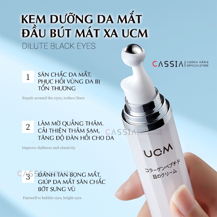 Kem Dưỡng Mắt Collagen UCM Làm Mờ Nếp Nhăn, Dưỡng Trắng Giảm Quầng Thâm, Săn Chắc Chống Lão Hóa Da, Đánh Tan Bọng Mắt