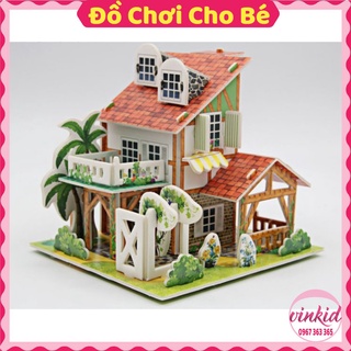 Đồ chơi ghép hình bìa xốp 3d ngôi nhà, thuyền buồm vui nhộn cho bé vui chơi học tập phát triển tư duy thông minh VINKID