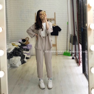 Sét áo vest quần baggy nhiều màu - bộ vest công sở lịch sự ( hình shop tự chụp )