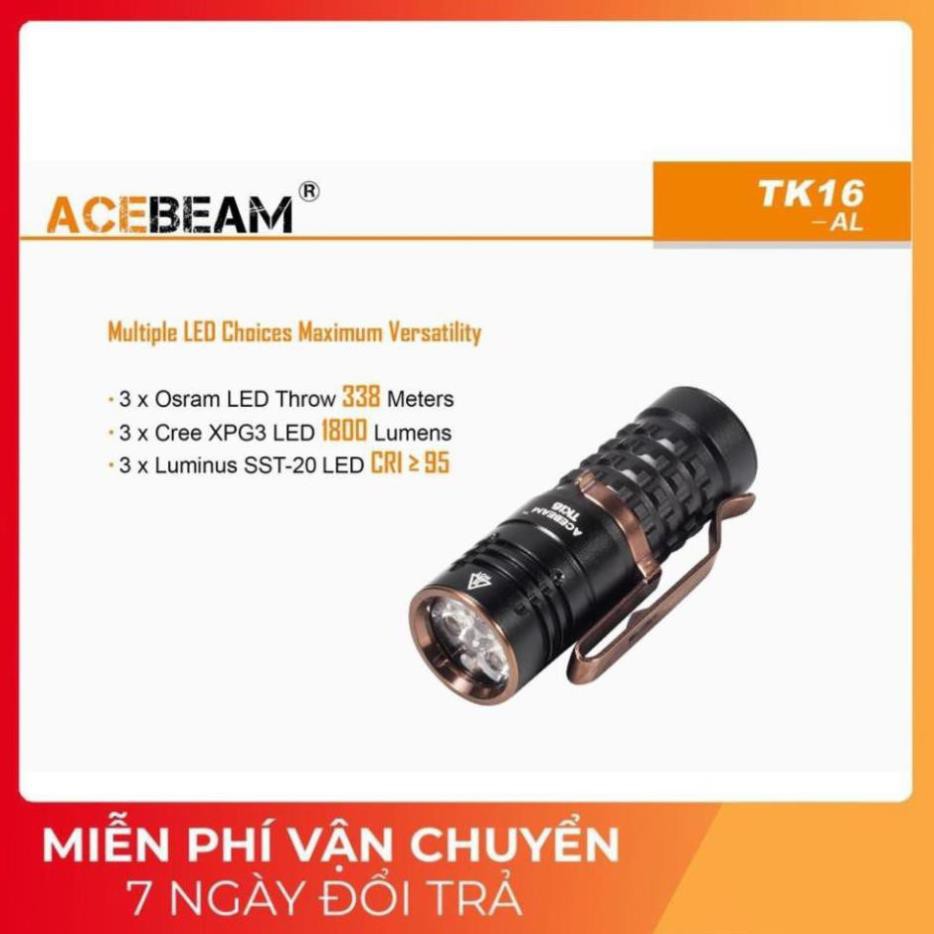 [HÀNG LOẠI A] ACEBEAM TK16 - Đèn pin EDC vật liệu hợp kim nhôm, độ sáng 1800lm, chiếu xa 338m, sử dụng 1 pin 116340 550