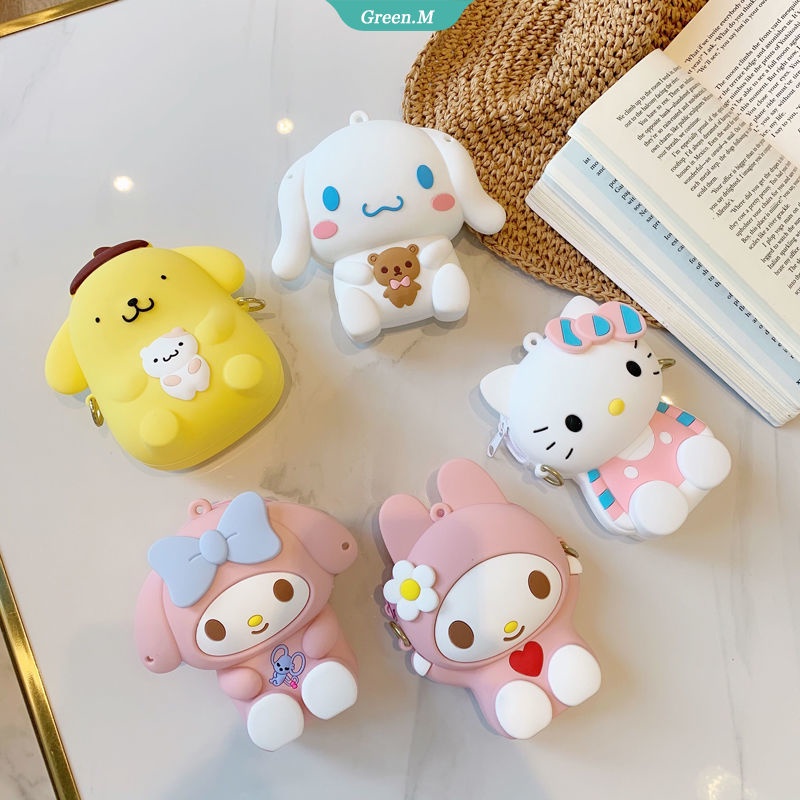 Sanrio Túi Đeo Chéo Đựng Tiền Xu Chất Liệu Silicon Hình Cinnamoroll Keroppi Kuromi Thời Trang