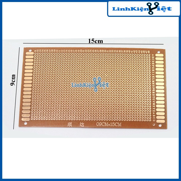 Phíp Đồng Lỗ - Bảng Mạch Đục Lỗ Sẵn PCB Nâu - Kích Thước 9x15cm