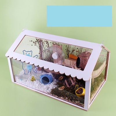 Lồng gỗ 4 mặt mica,nắp lưới cho hamster và thú cưng nhỏ