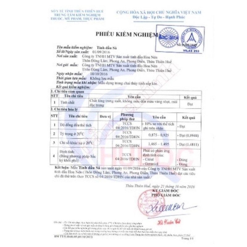 TINH DẦU XẢ CHANH Hoa Nén  - Xịt thơm phòng - khử mùi - An toàn tuyệt đối.
