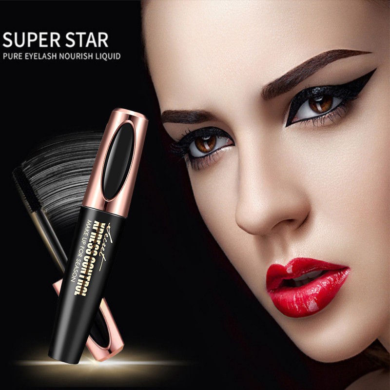 Mascara Sợi Tơ 4D Chống Thấm Nước Chuốt Dài Dày Và Cong Mi