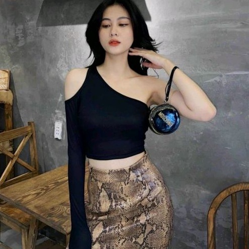 Áo thun croptop body lệch 1 tay chuẩn cao cấp  👍