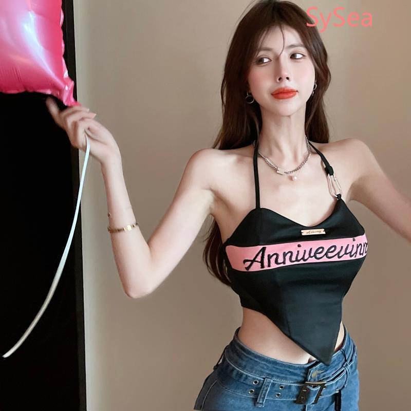 Áo Hai Dây Thêu Chữ Quyến Rũ Thời Trang Mùa Hè Cho Nữ