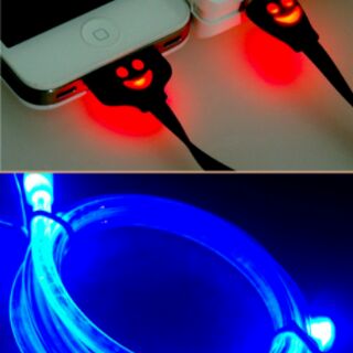 Cáp Iphone 4 Mặt cười Đèn Led