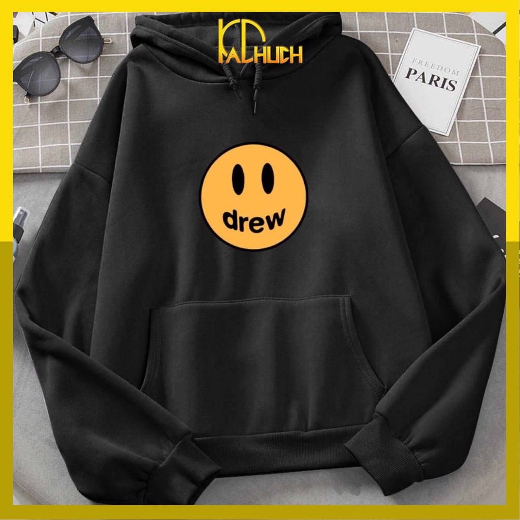 ÁO HOODIE IN MẶT CƯỜI DREW NAM NỮ ĐỀU MẶC ĐƯỢC SIZE TỪ 40-70KG (có kèm clip thật)