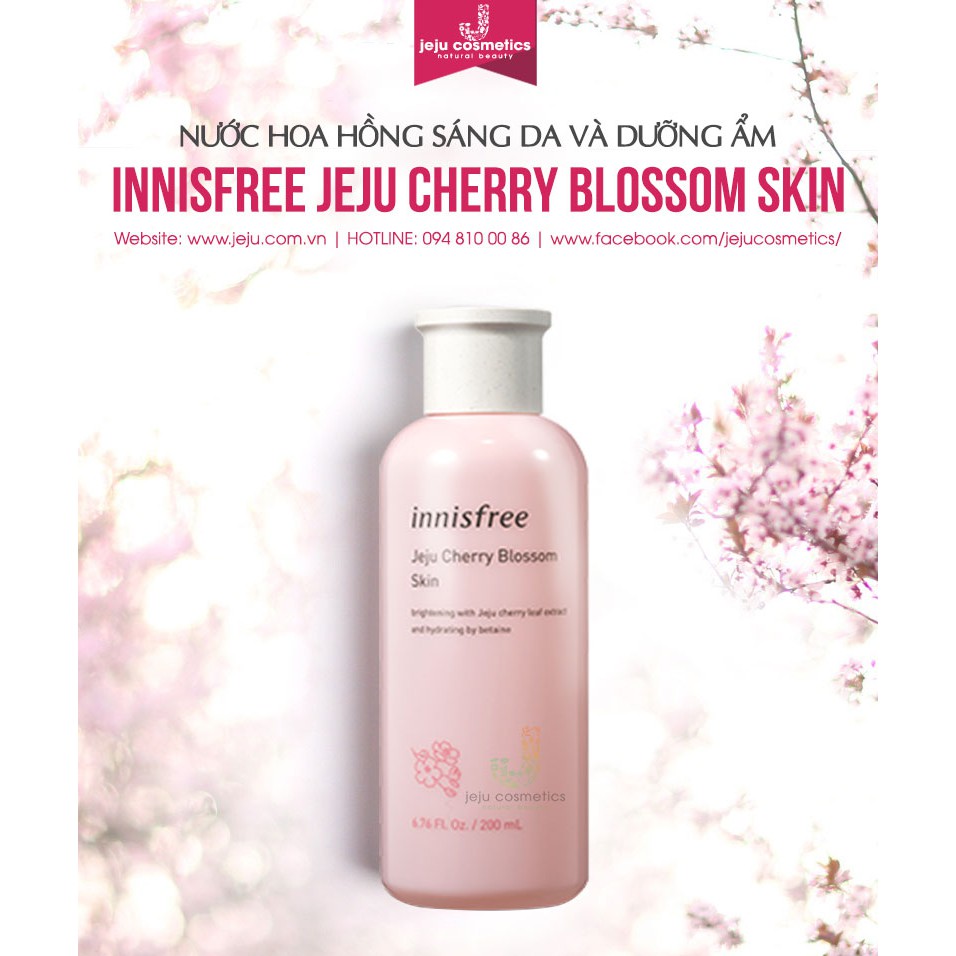 Nước hoa hồng Innisfree Jeju Cherry Blossom Skin toner anh đào