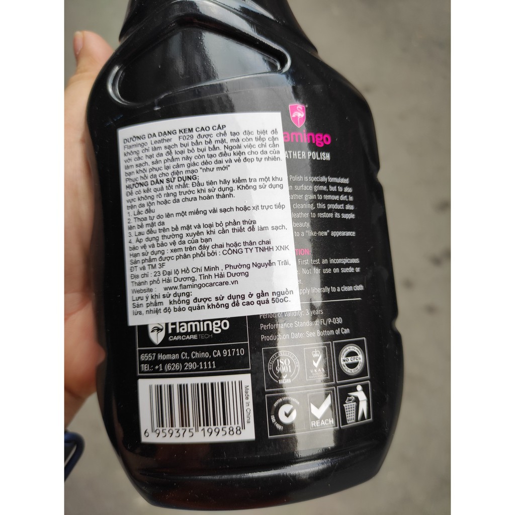 Chai xịt dưỡng da dạng kem Flamingo siêu sạch chính hãng -500ml.