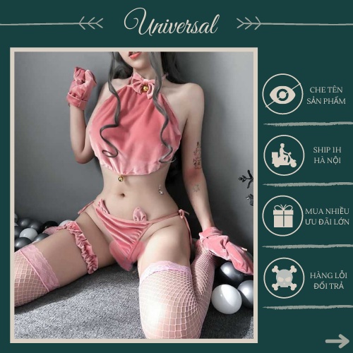 Bộ Cosplay Cô Mèo Bóng Đêm - Bộ Đồ Ngủ Cosplay Sexy Chất Vải Nhung UNIVERSALXXX DCP08