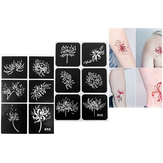 KHUÔN XĂM TATTOO HOA BỈ NGẠN tấm A4 (KHÔNG KÈM MỰC XĂM)