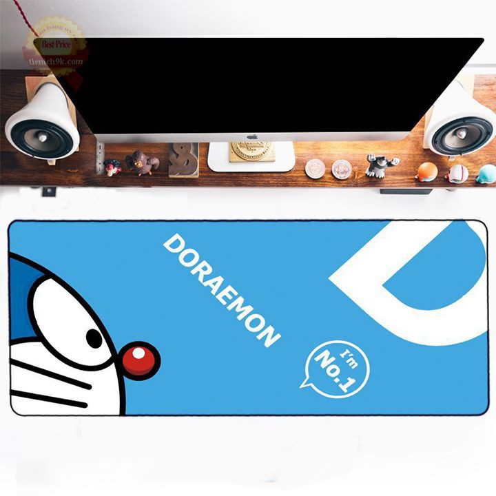 Lót chuột cỡ lớn 800x300mm bàn di Doraemon V2 vải mịn bo viền chống trượt hình đô rê mon dễ thương