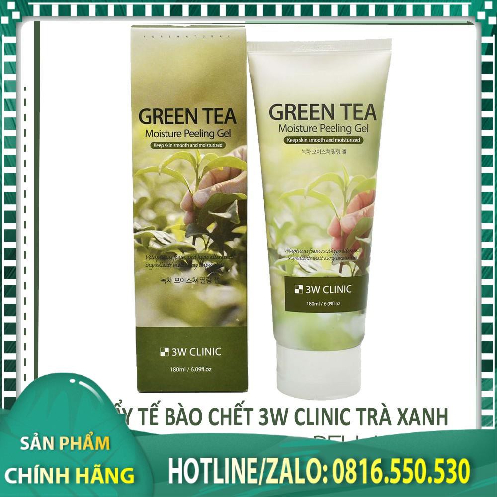 [Mẫu mới] Tẩy Tế Bào Chết Green Tea Mousture Peeling Gel 3w Clinic 180ml