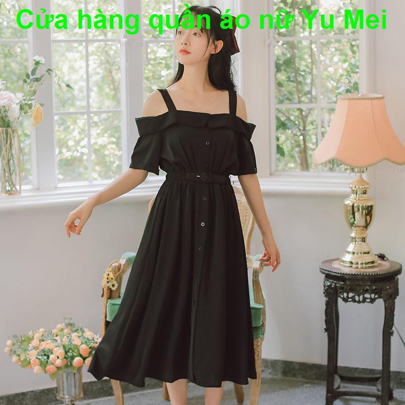 Mối tình đầuVáy liền dây hở vai thân màu trắng gợi cảm tôn dáng siêu tiên nữ instagram mùa hè năm 2021 mẫu mới