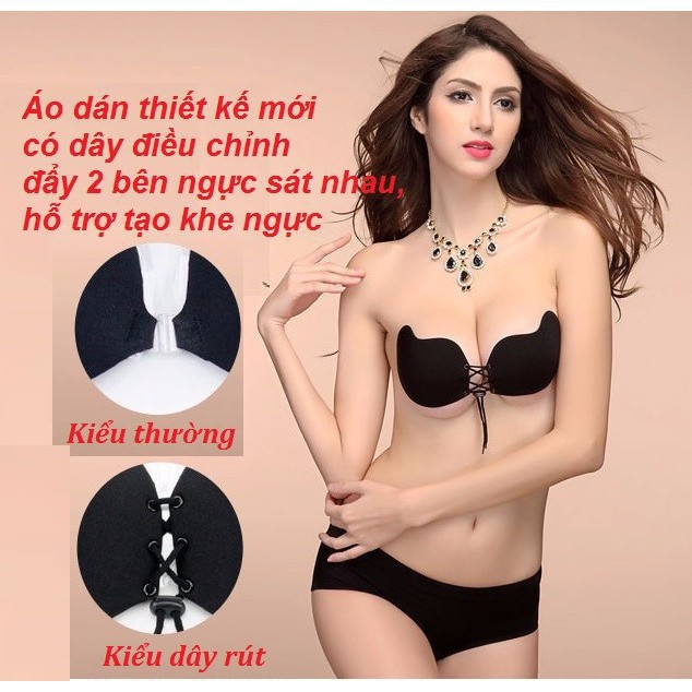 Hàng hót - Áo bra dán cánh tiên rút dây sexy, áo ngực tạo khe, áo lót hở lưng - Dán cánh tiên