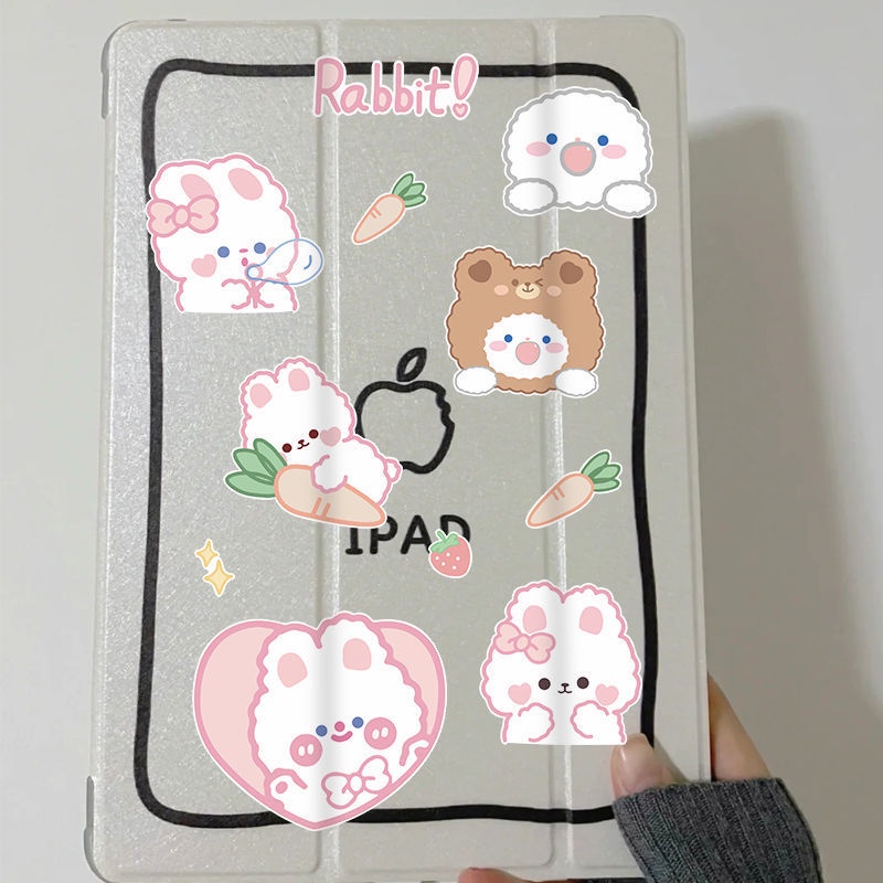 Nhãn Dán Trang Trí Vali laptop Họa Tiết Hoạt Hình Gấu Thỏ Đáng Yêu