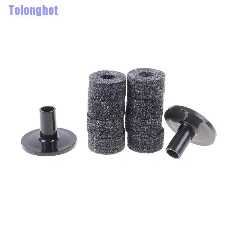 Tolonghot> 8PCS 25mm felt washer + 2PCS cymbal sleeves replacement for shelf drum kit