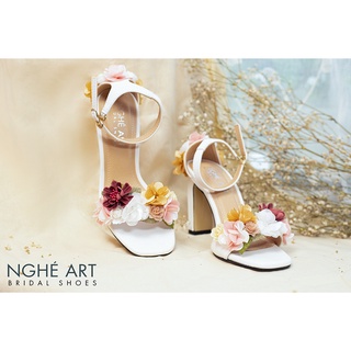 Giày cô dâu nghé art kết hoa 405