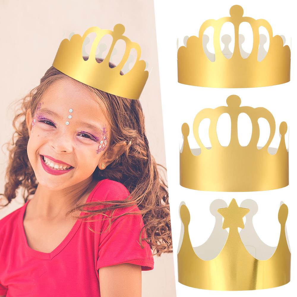 Lakamier Mũ Giấy Vương Miện Công Chúa Hoàng Tử Bé Màu Đồng Trang Trí Không Khí Cho Bữa Tiệc Aldult Prince