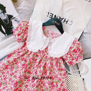 {SIÊU KHUYỄN MẠI}SIÊU PHẨM ĐÓN MÙA DU LỊCH. Váy hoa nhí phối cổ trắng tiểu thư vô cùng dễ thương. Chất vải thô mát.