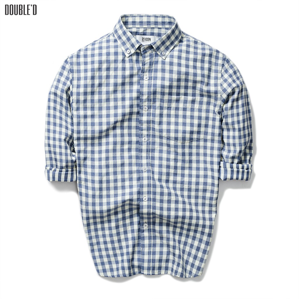 Áo sơ mi nam Double'D họa tiết kẻ caro vuông SP2XD