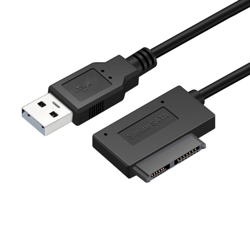 H.S.V✺USB 2.0 Mini Sata II 7+6 13Pin Adapter Converter Cable for Laptop CD/DVD ROM Kit