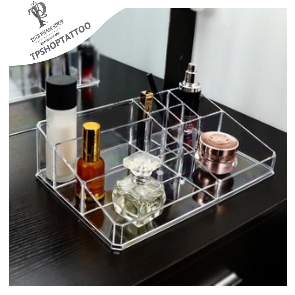 Khay Đựng Mỹ Phẩm, Son Phấn, Mực Phun Xăm Loại Dày Size Lớn Mica Cao Cấp Trong Suốt