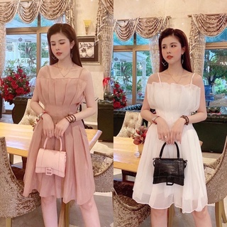 ĐẦM TRẮNG 2 DÂY VOAN TẦNG - VÁY CƯỚI XINH - GD113