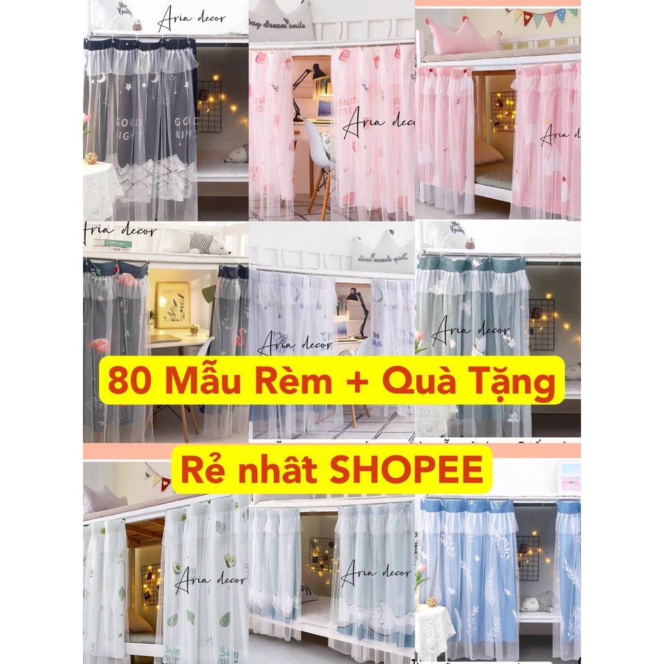 Rèm giường tầng ktx sinh viên 2 lớp công chúa ARIA DECOR, rèm che ánh sáng, chống muỗi tạo không gian riêng cho mình