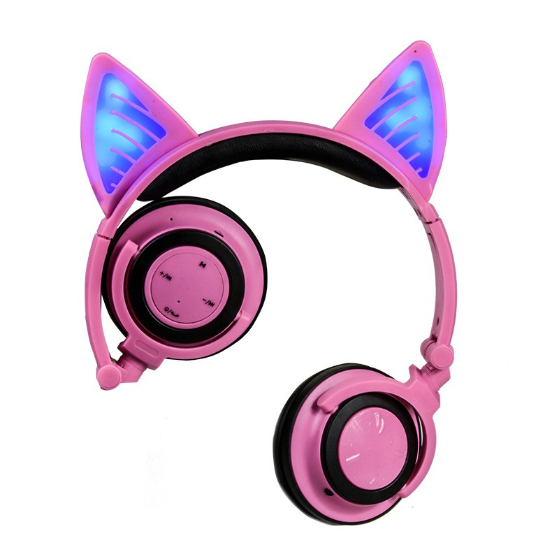 Cat ear Foldable Flashing Glowing headphones With LED light