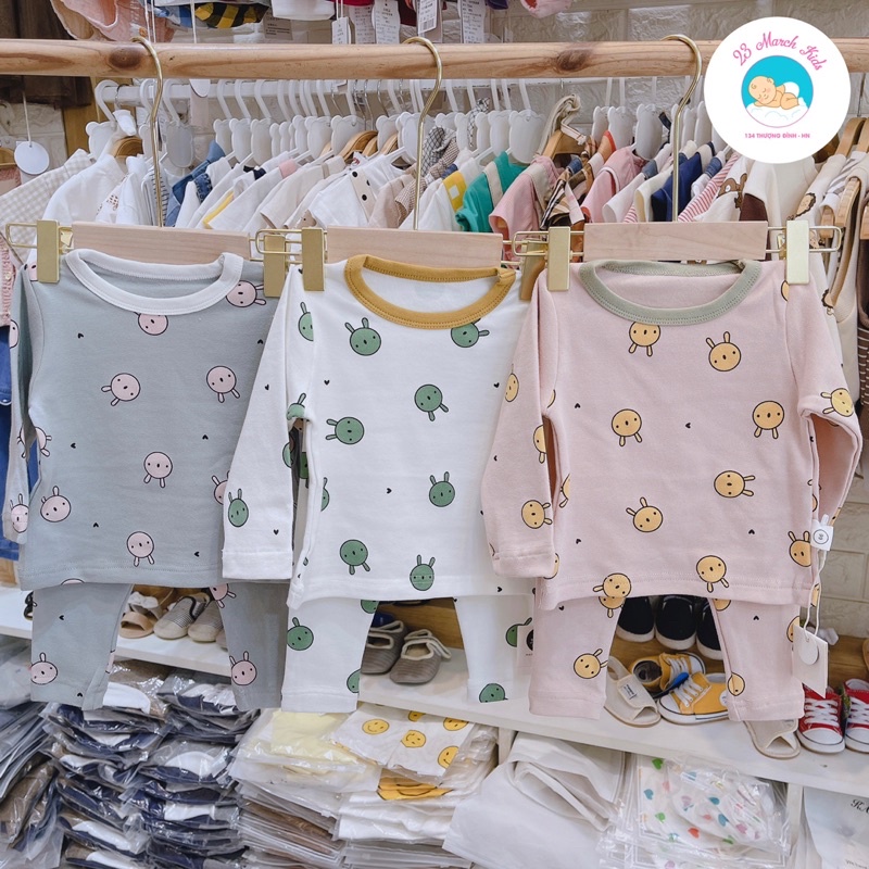 Bộ đồ ngủ in hoạ tiết thỏ siêu cưng cho bé kèm ảnh thật
