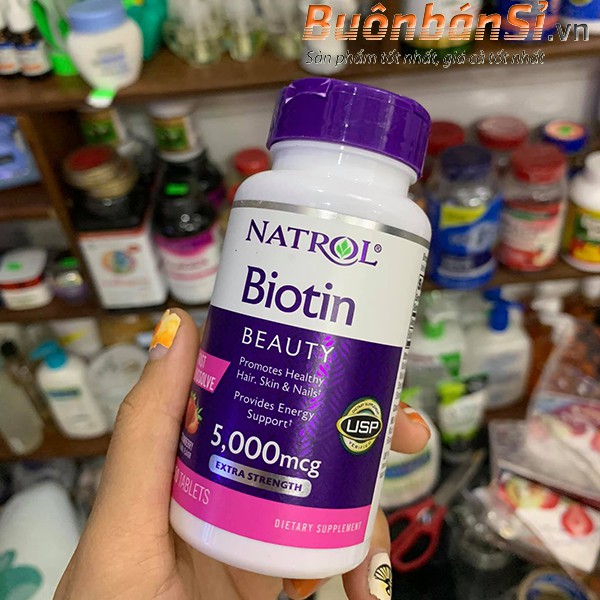 [MÃU MỚI] Kẹo Ngậm Đẹp Da Móng Tóc Natol Biotin Beauty 5000mcg 250 Viên Mỹ