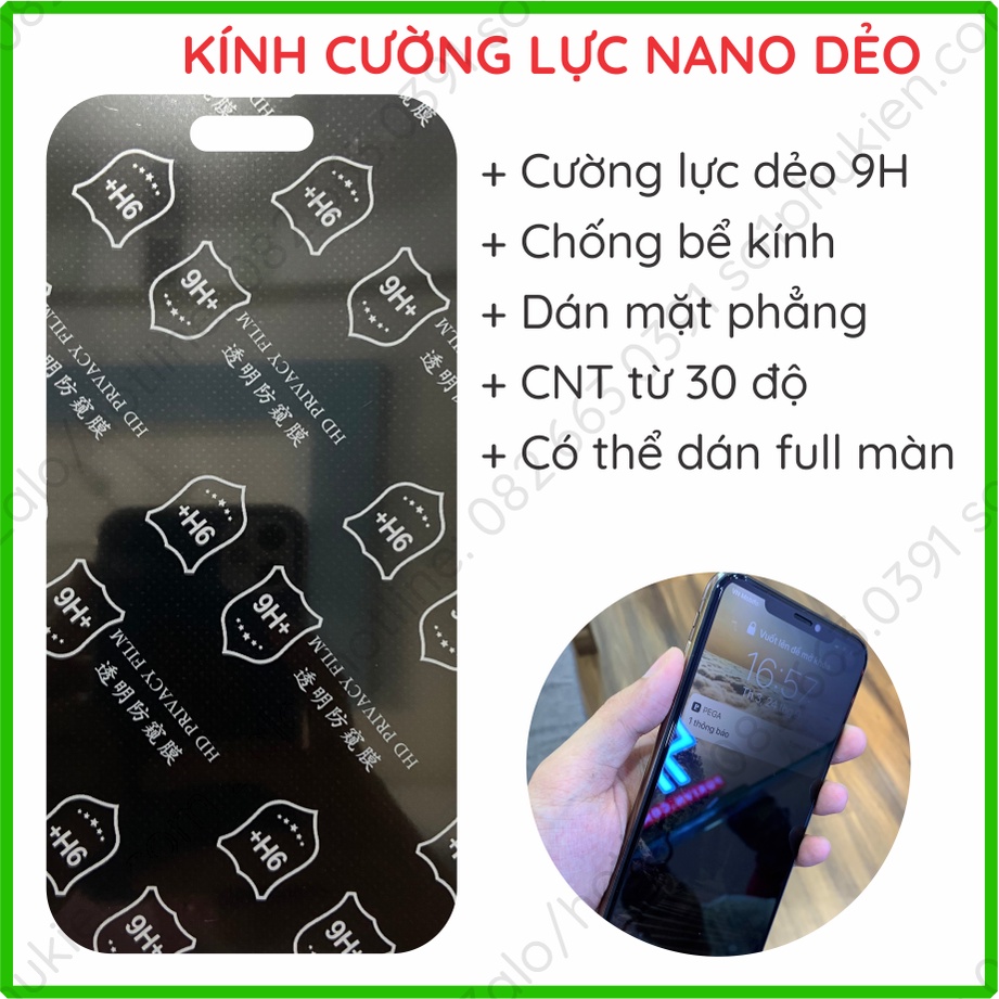 Dán cường lực chống nhìn trộm iPhone 14 pro max (14 promax)/ pro nano dẻo chống bể kính và dán dẻo PPF CNT