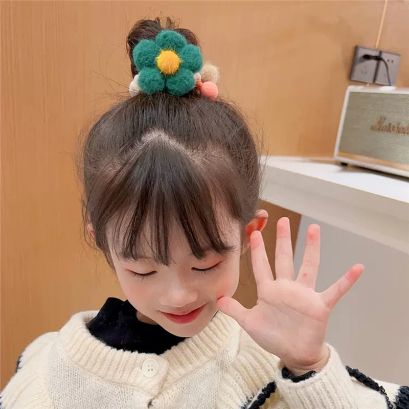 Dây Cột Tóc Co Giãn Đính Hoa Nhiều Màu Sắc Cho Nữ