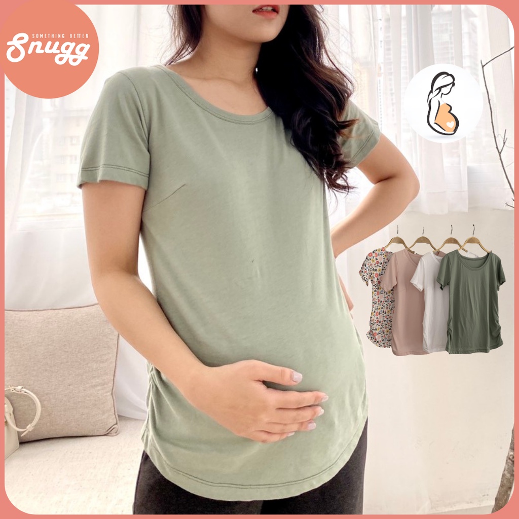 Áo thun bầu đẹp dáng ôm- Slim Tshirt for pregnant mothers 4x-70kg-Snugg SNU2026