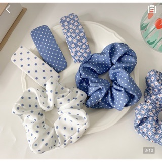 Set gồm cột tóc Scrunchies và kẹp tóc cùng màu