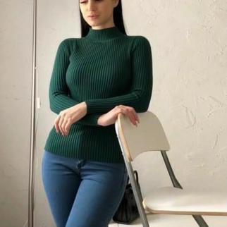 Mới Áo Sweater Dệt Kim Dáng Dài / Dài In Họa Tiết Hoa Cúc / Rùa Dễ Thương Cho Nữ