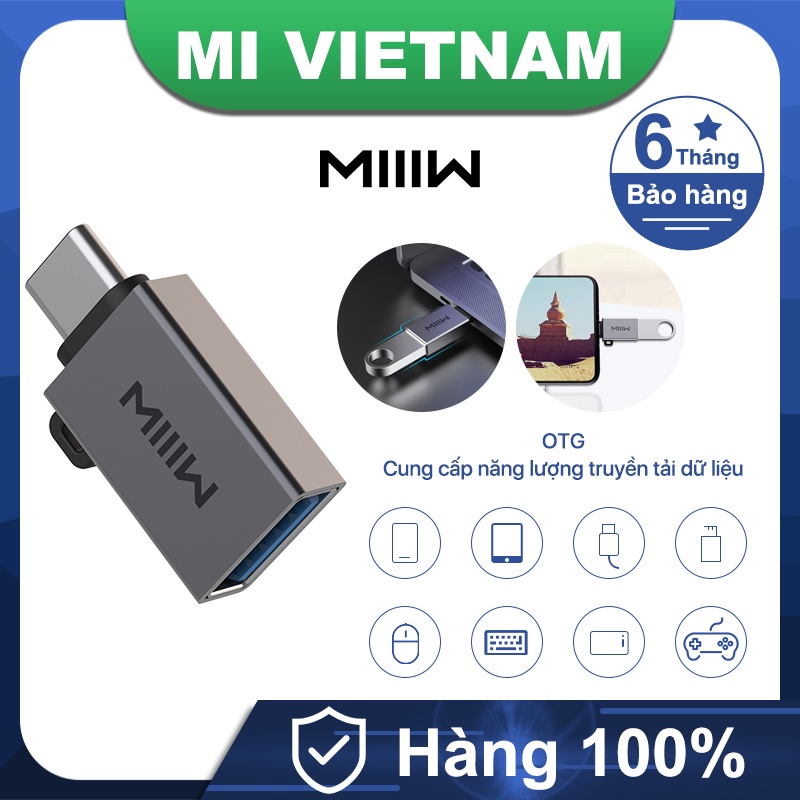 Đầu Chuyển Đổi Xiaomi Miiiw 450M/s USB 3.0 Type-C To USB OTG dành Cho Laptop Điện Thoại Di Động