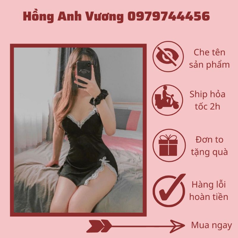 váy ngủ đầm ngủ lụa ren mềm mại sexy gợi cảm