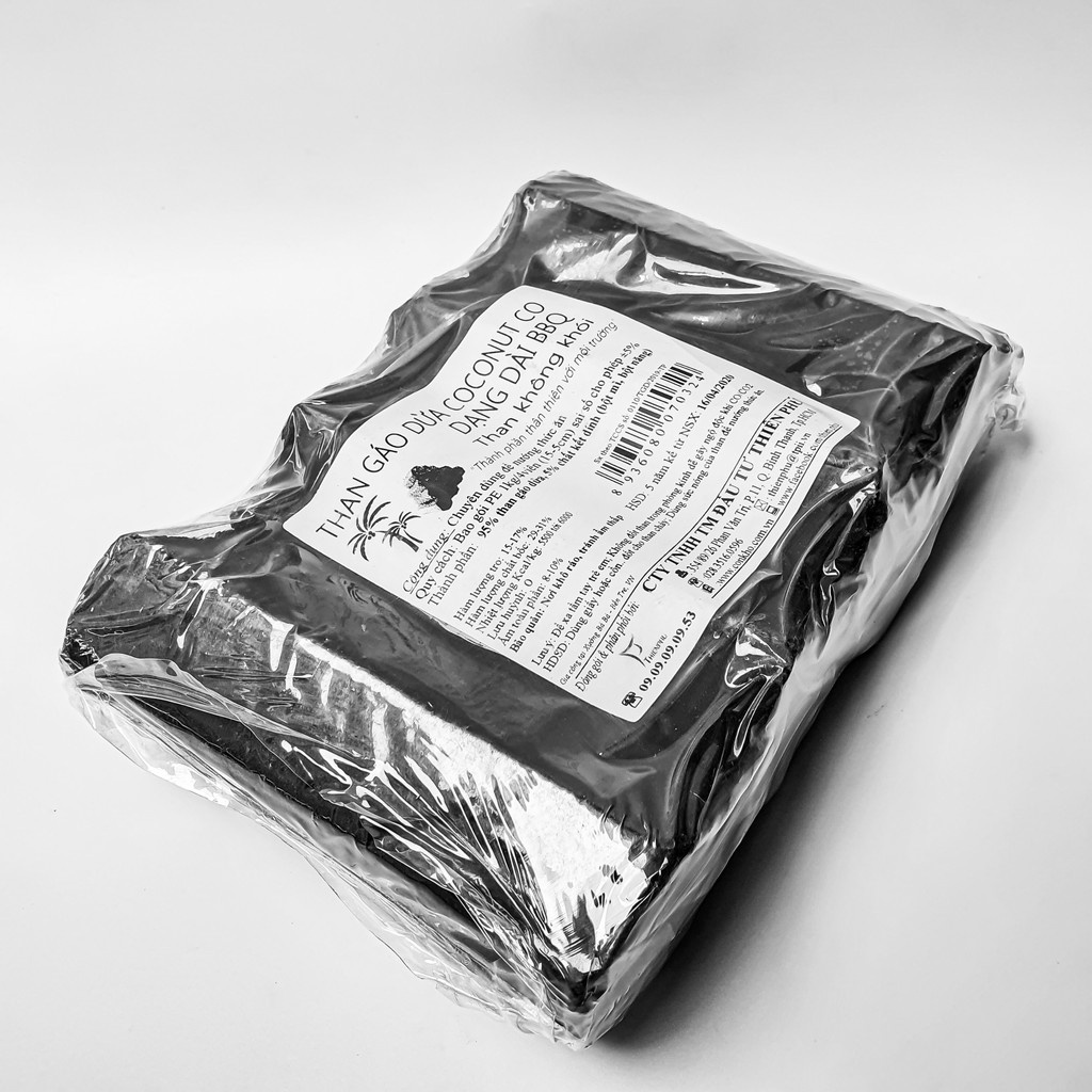 THÙNG THAN GÁO DỪA KHÔNG KHÓI COCONUT CO – DẠNG DÀI BBQ 4VIÊN