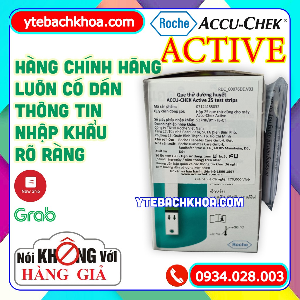 HỘP 25 QUE THỬ ĐƯỜNG HUYẾT ACCUCHEK ACTIVE (25 QUE) HÀNG CHÍNH HÃNG - CÓ TEM CHỐNG HÀNG GIẢ